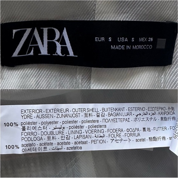 Zara Jacket Double Breasted Blazer Tweed Textured Long Sleeve Multicolor S - Picture 9 of 13